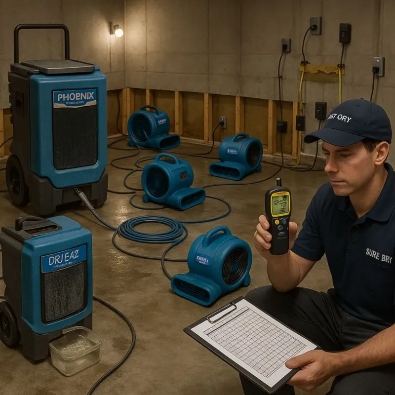 Structural Drying and Dehumidification process in Newellton, LA